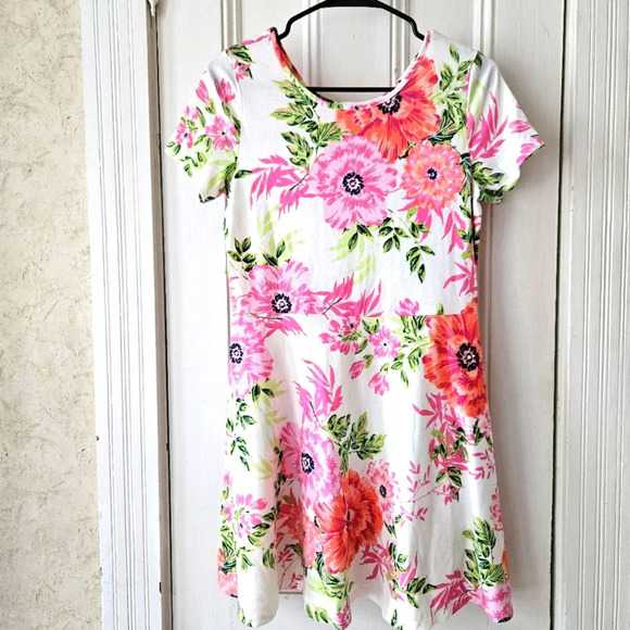 The Children's Place Floral Girls Short Sleeve Dress Size 16 - Picture 1 of 8